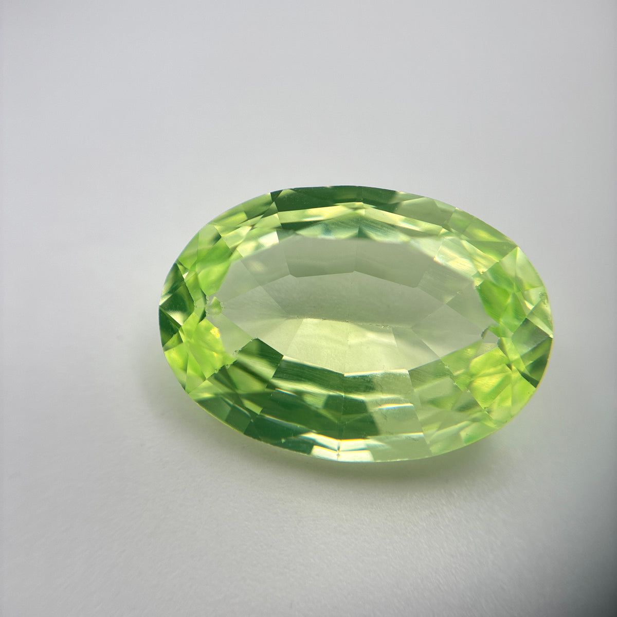 18x13mm Lab Created Green Spinel, 13.50 carat, Uranium Glass color