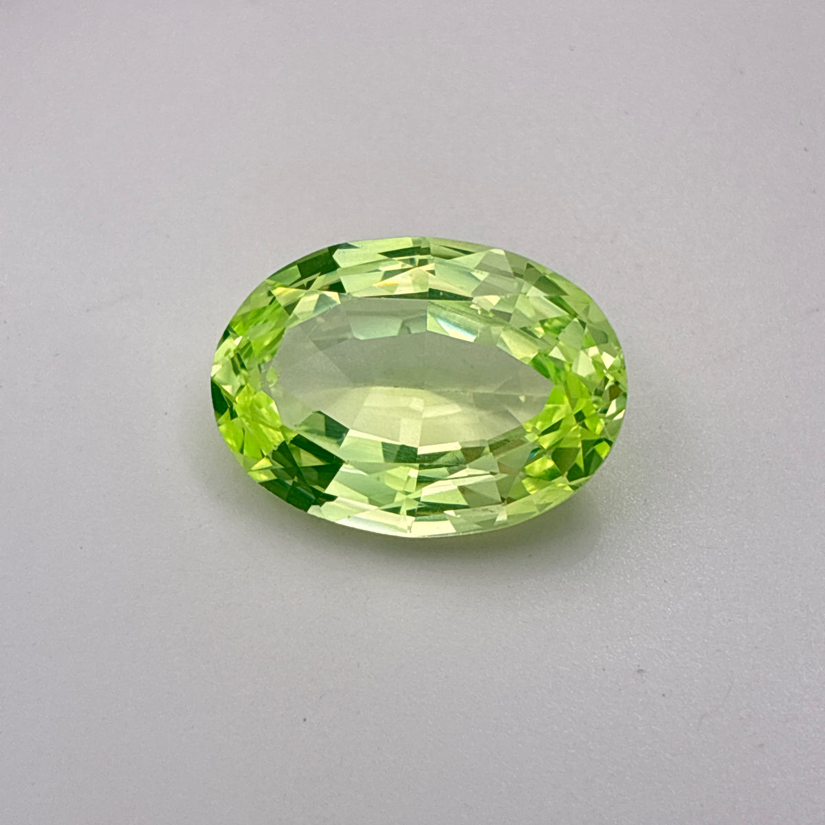 18x13mm Lab Created Green Spinel, 13.50 carat, Uranium Glass color