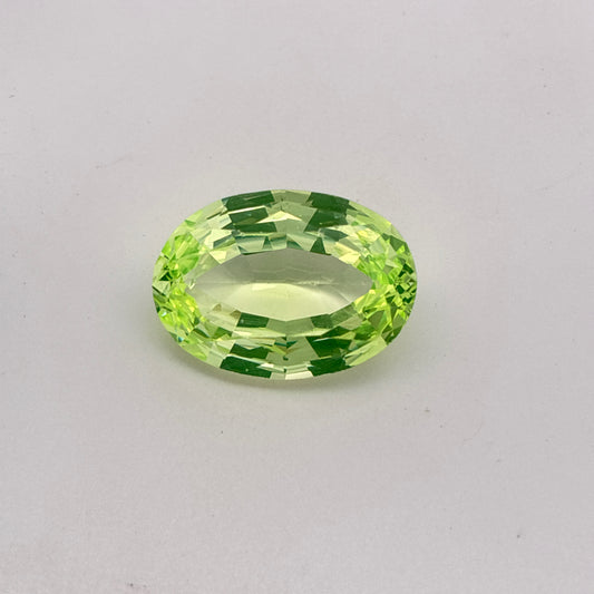 18x13mm Lab Created Green Spinel, 13.50 carat, Uranium Glass color