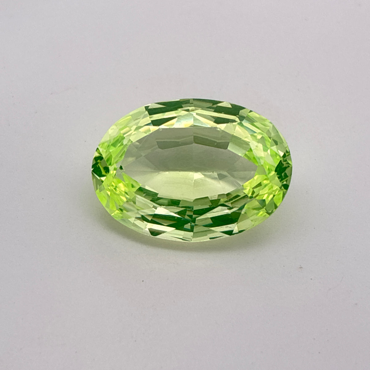 18x13mm Lab Created Green Spinel, 13.50 carat, Uranium Glass color
