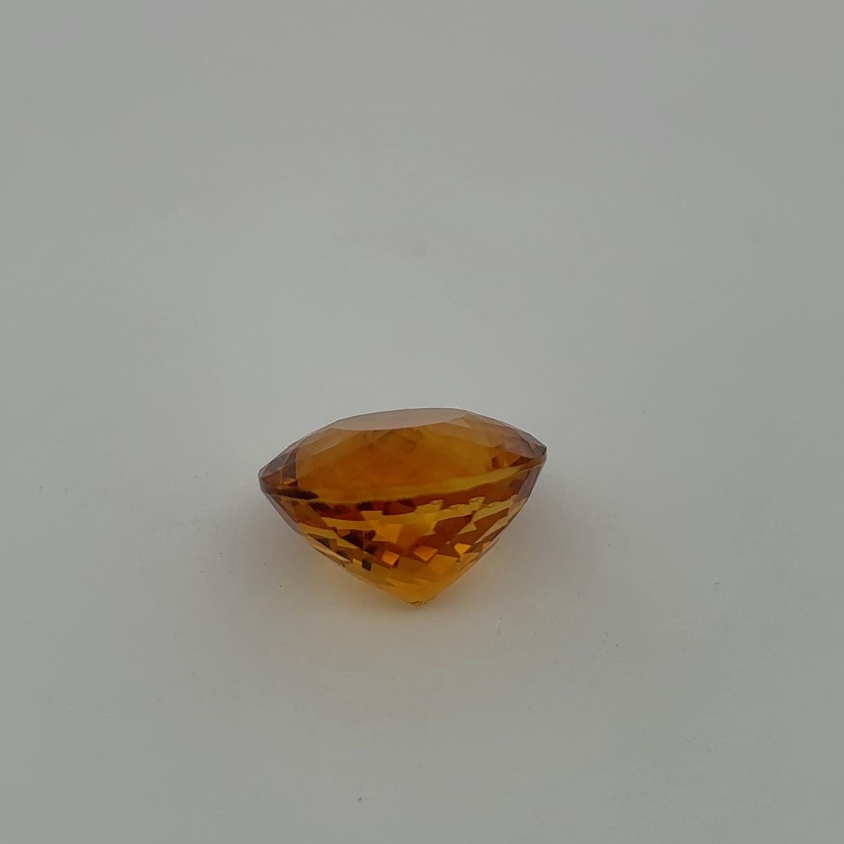 15mm Round Faceted Citrine 12 carat Golden Orange Gemstone