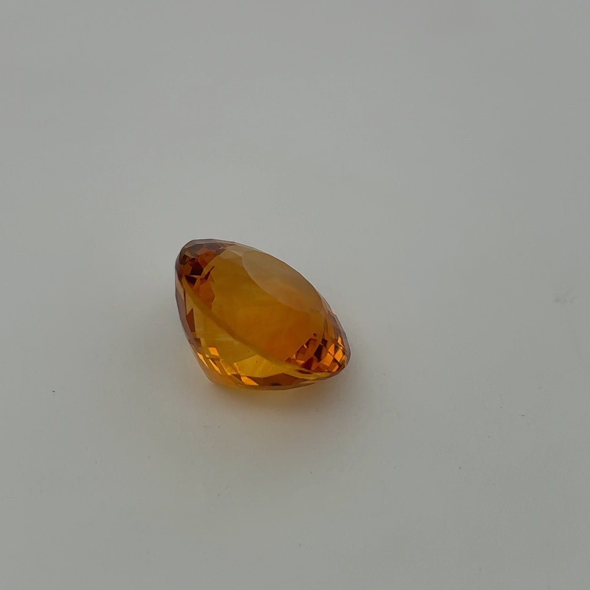 15mm Round Faceted Citrine 12 carat Golden Orange Gemstone
