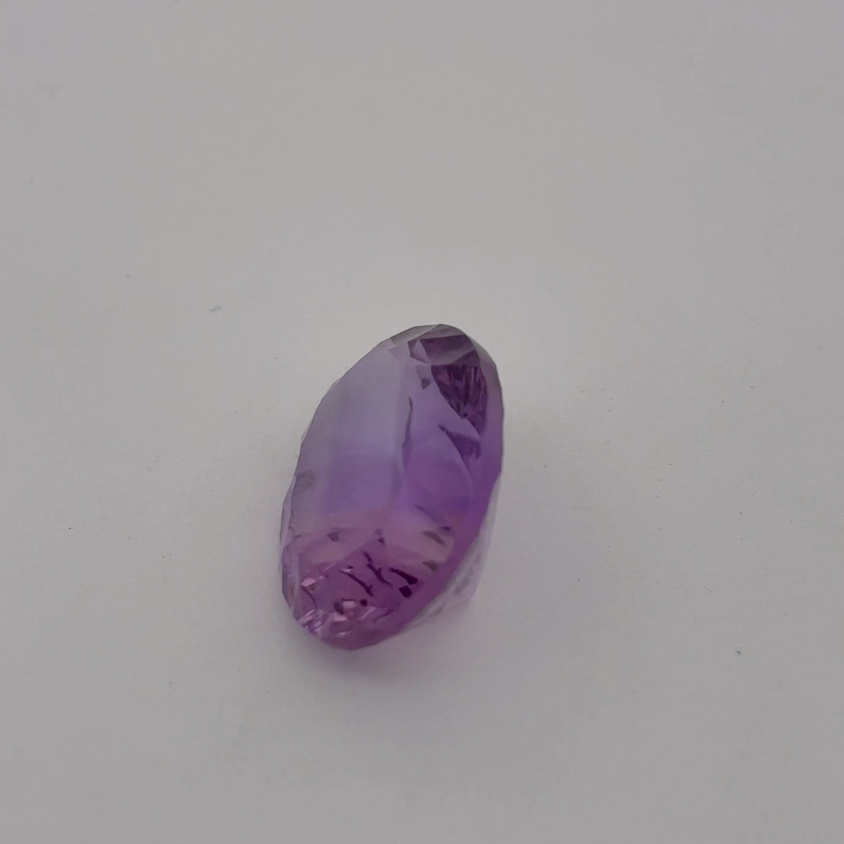 16x12mm Oval Cut Loose Amethyst Gemstone, 8.51 ct Fantasy cut, Concave faceted Gem