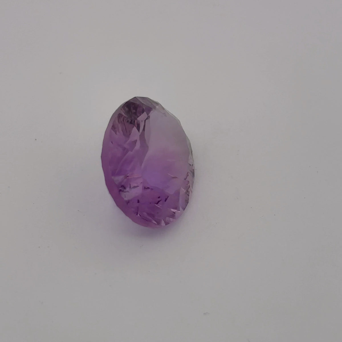 16x12mm Oval Cut Loose Amethyst Gemstone, 8.51 ct Fantasy cut, Concave faceted Gem