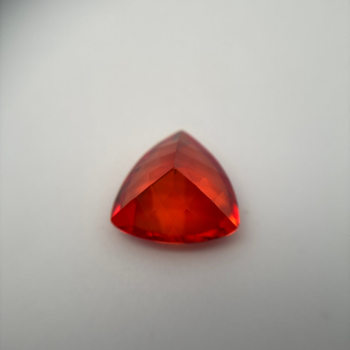 12mm Fiery Orange Lab Sapphire 7 carat, Trillion Cut Loose Gem