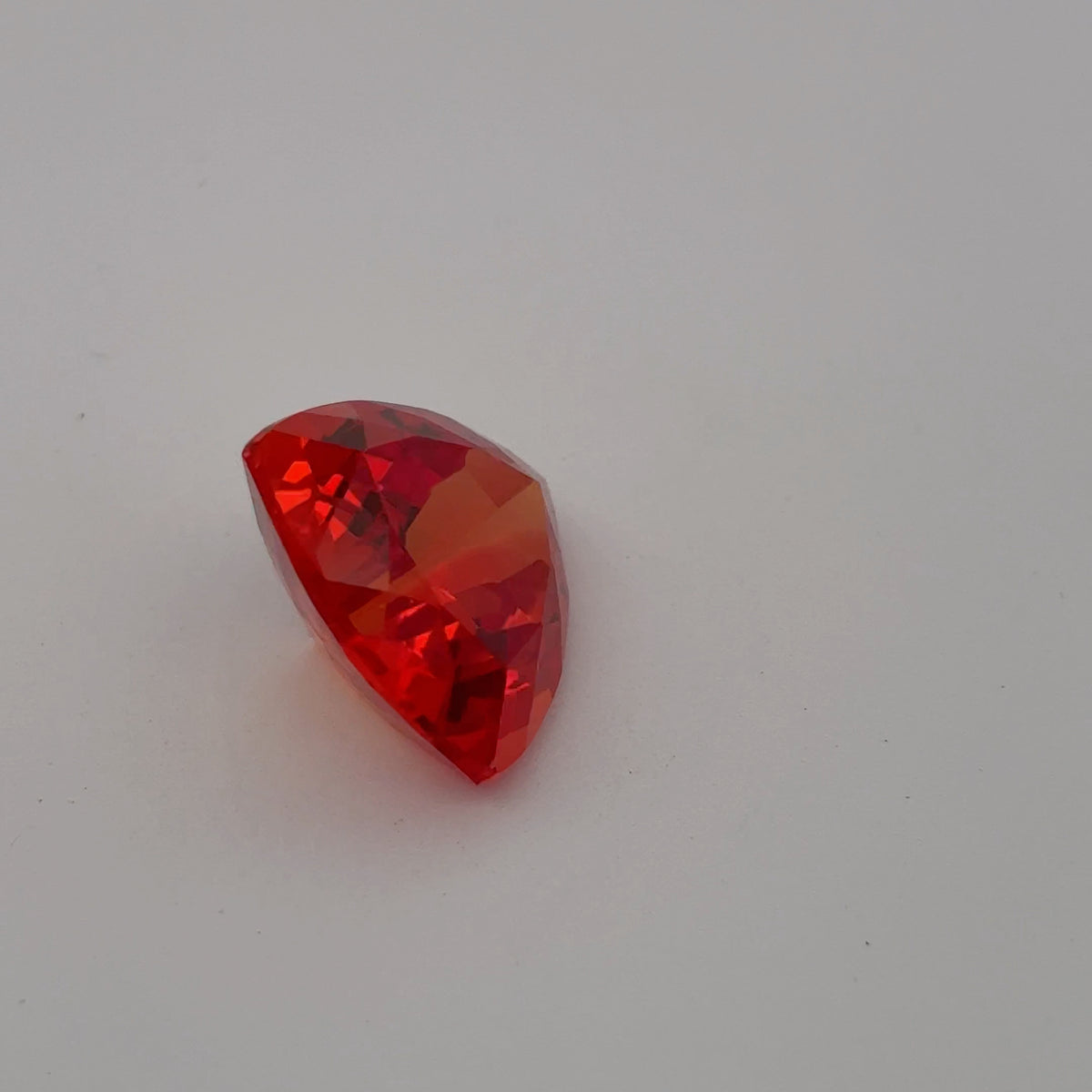 12mm Fiery Orange Lab Sapphire 7 carat, Trillion Cut Loose Gem