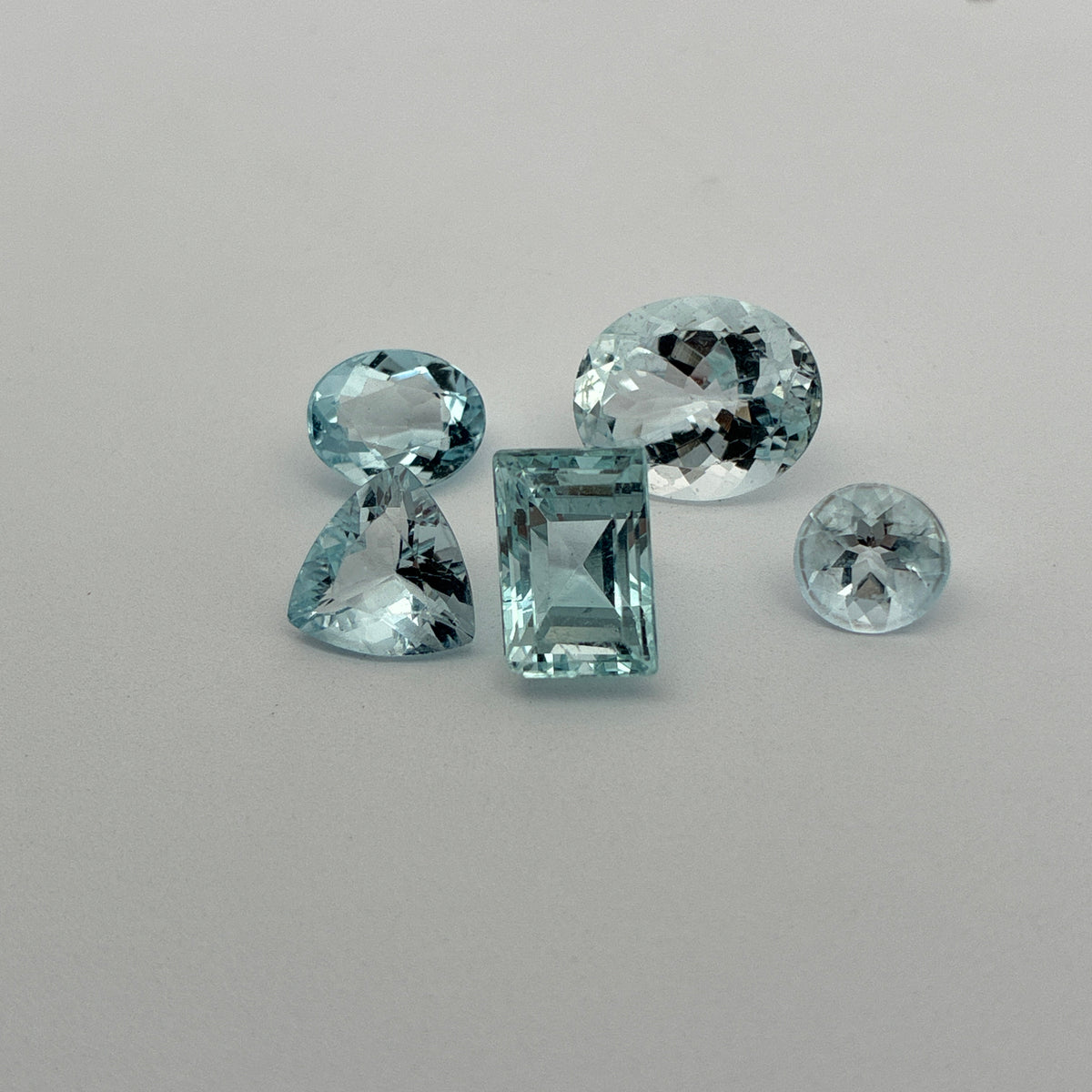 11.9 carat Lot of Worn Aquamarine Faceted, Recycled, Imperfect Gems, Lot of 5 Stones