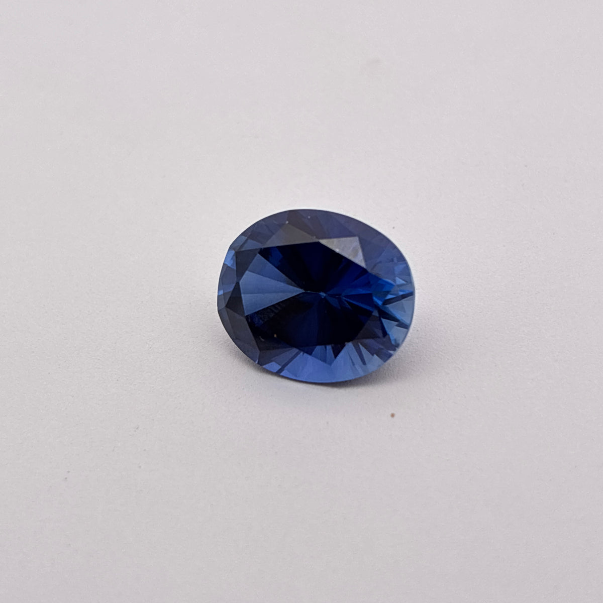 12x10mm Oval Cut Dark Blue  Lab Sapphire, 6 carats