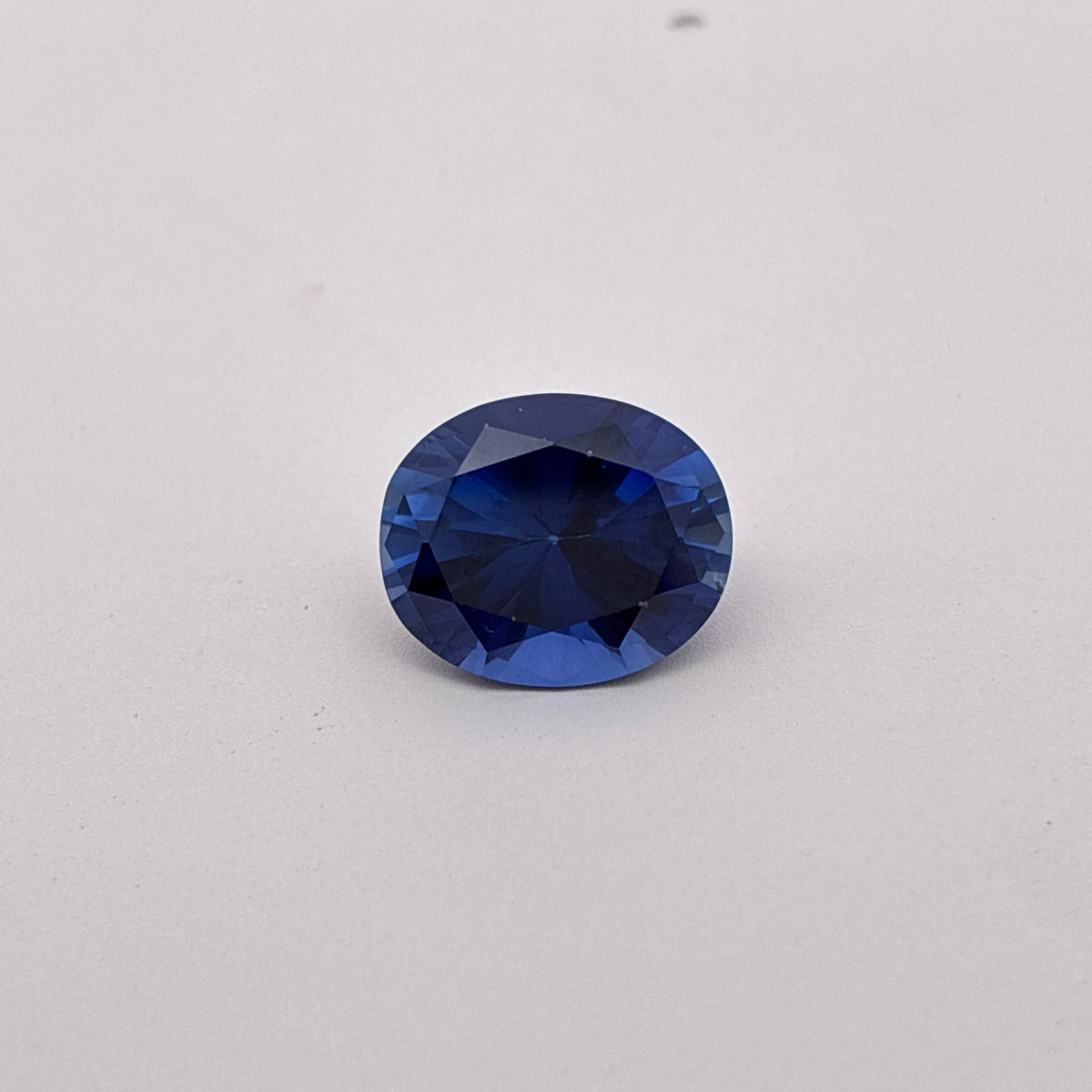 12x10mm Oval Cut Dark Blue  Lab Sapphire, 6 carats
