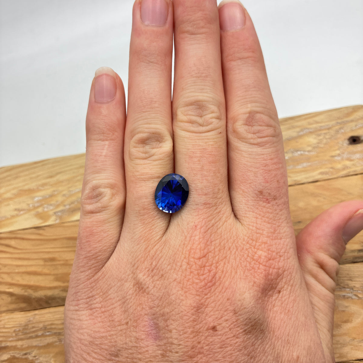 12x10mm Oval Cut Dark Blue  Lab Sapphire, 6 carats