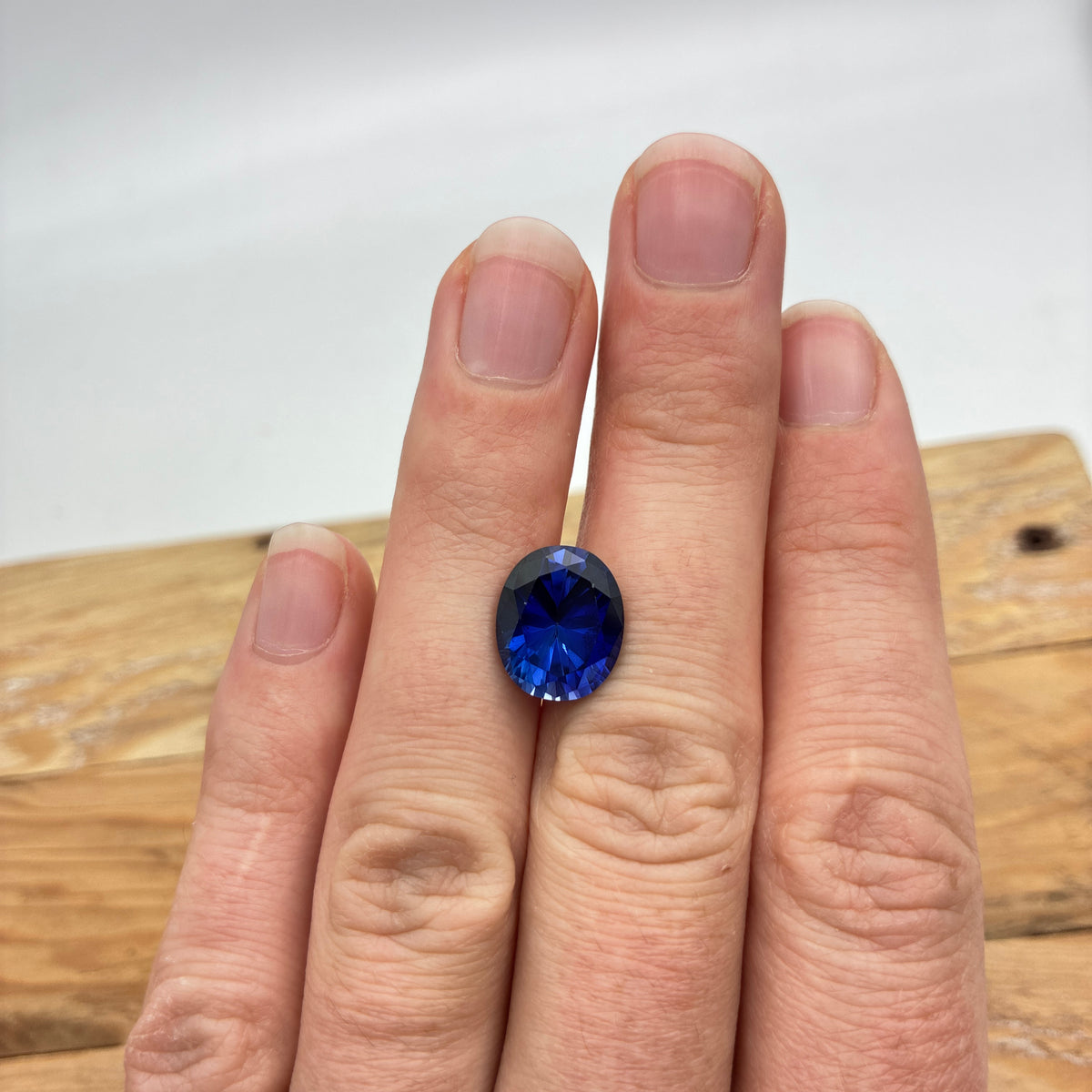12x10mm Oval Cut Dark Blue  Lab Sapphire, 6 carats