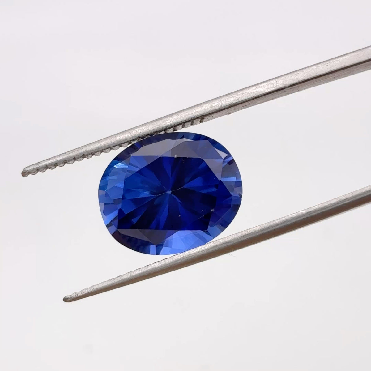 12x10mm Oval Cut Dark Blue  Lab Sapphire, 6 carats