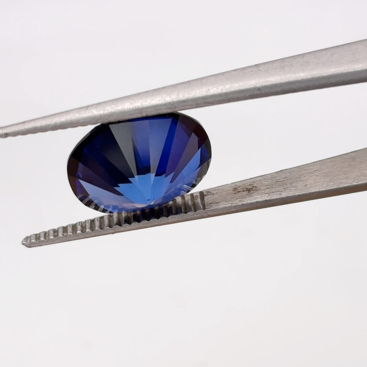 12x10mm Oval Cut Dark Blue  Lab Sapphire, 6 carats