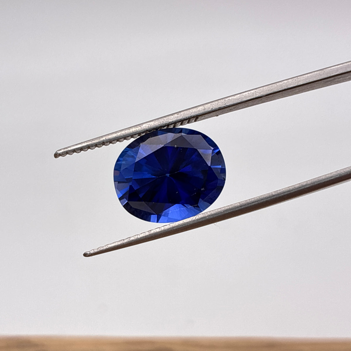 12x10mm Oval Cut Dark Blue  Lab Sapphire, 6 carats