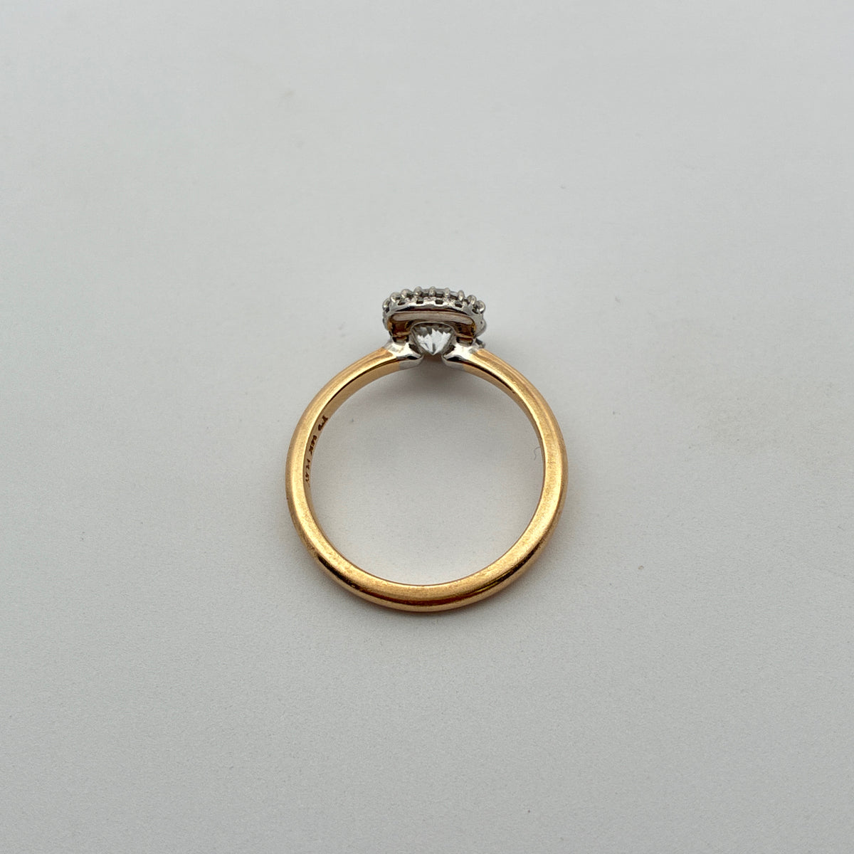 14k Yellow Gold and Platinum Lab Diamond Halo Engagement Ring, 1.23 carat, D Color VVS2