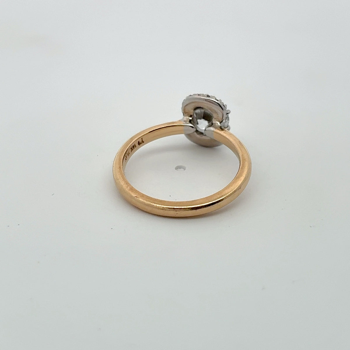 14k Yellow Gold and Platinum Lab Diamond Halo Engagement Ring, 1.23 carat, D Color VVS2