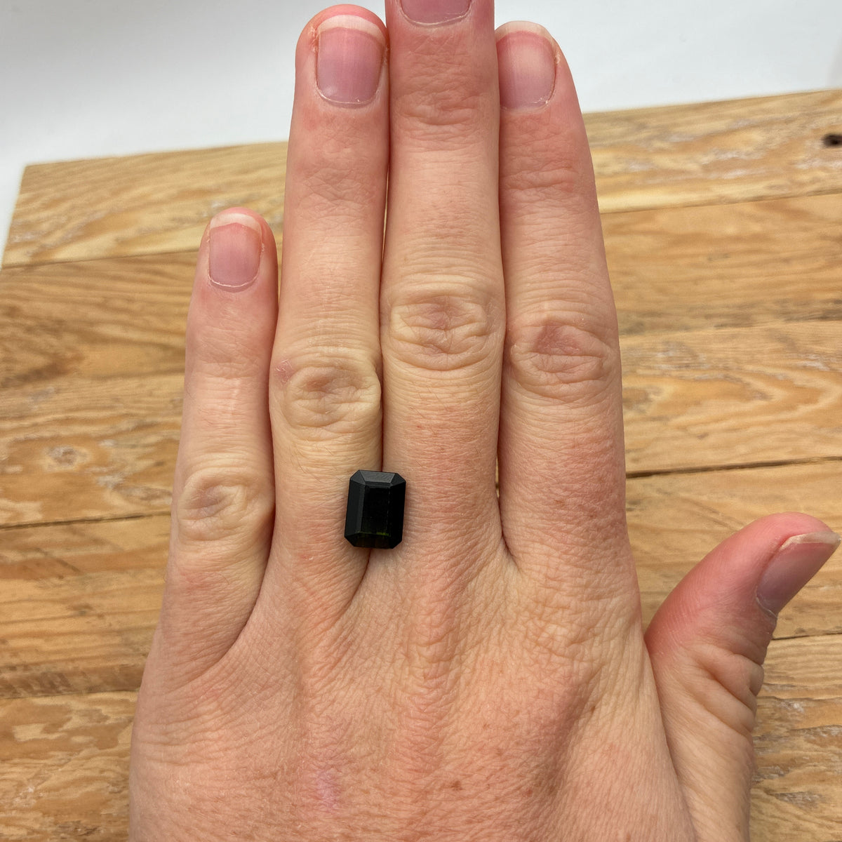 4 carat Dark Green Tourmaline, 10.5x8mm Damaged Gemstone