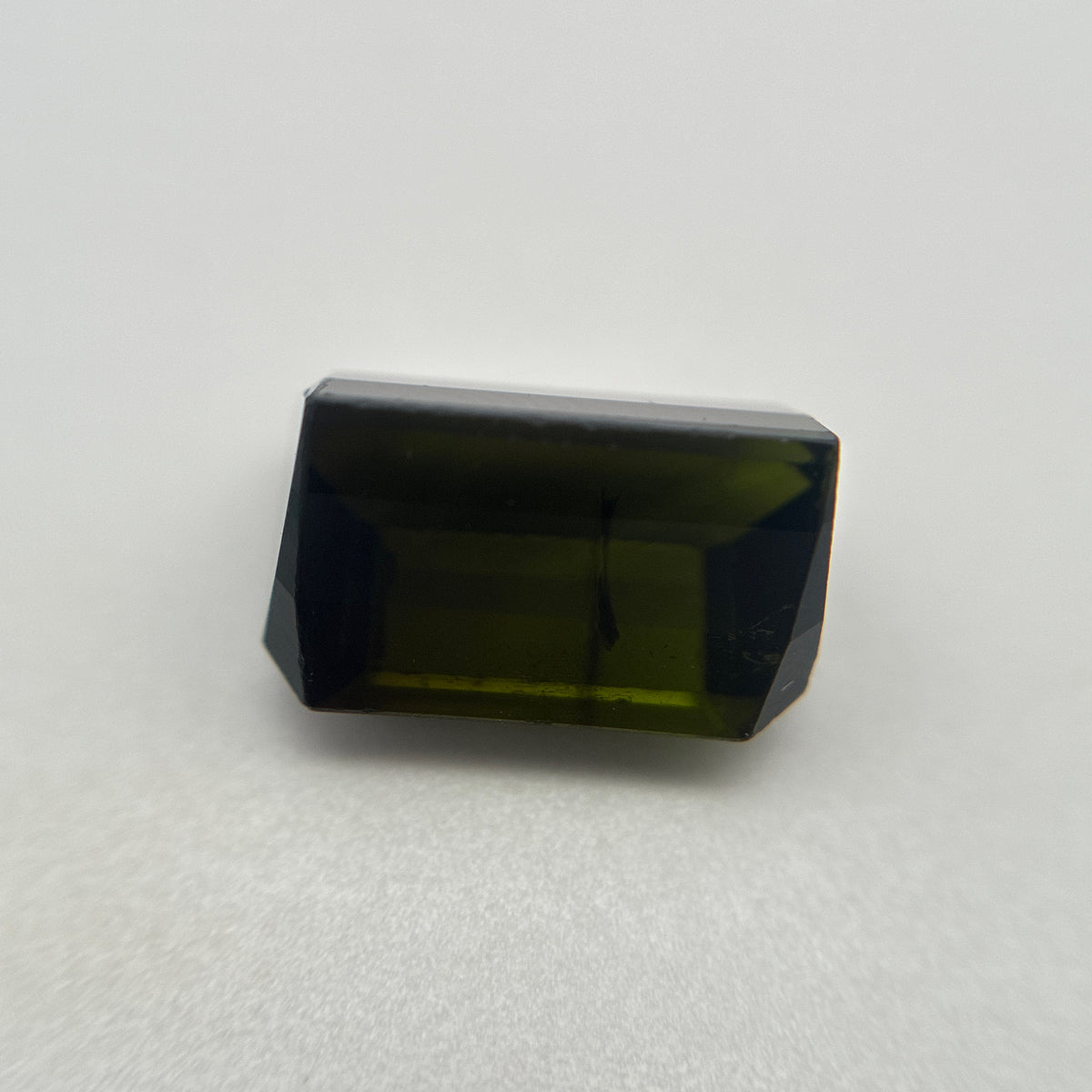 4 carat Dark Green Tourmaline, 10.5x8mm Damaged Gemstone
