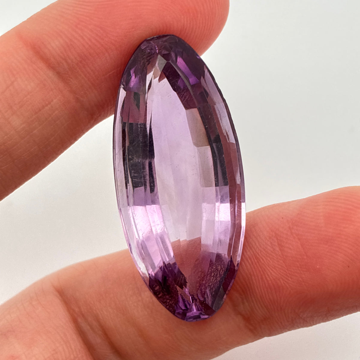 37 carat Imperfect Amethyst, 35x15.7mm Elongated Oval cut