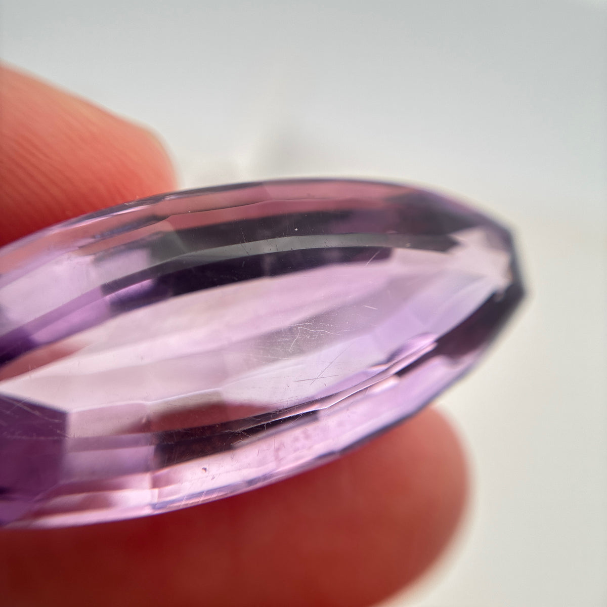 37 carat Imperfect Amethyst, 35x15.7mm Elongated Oval cut