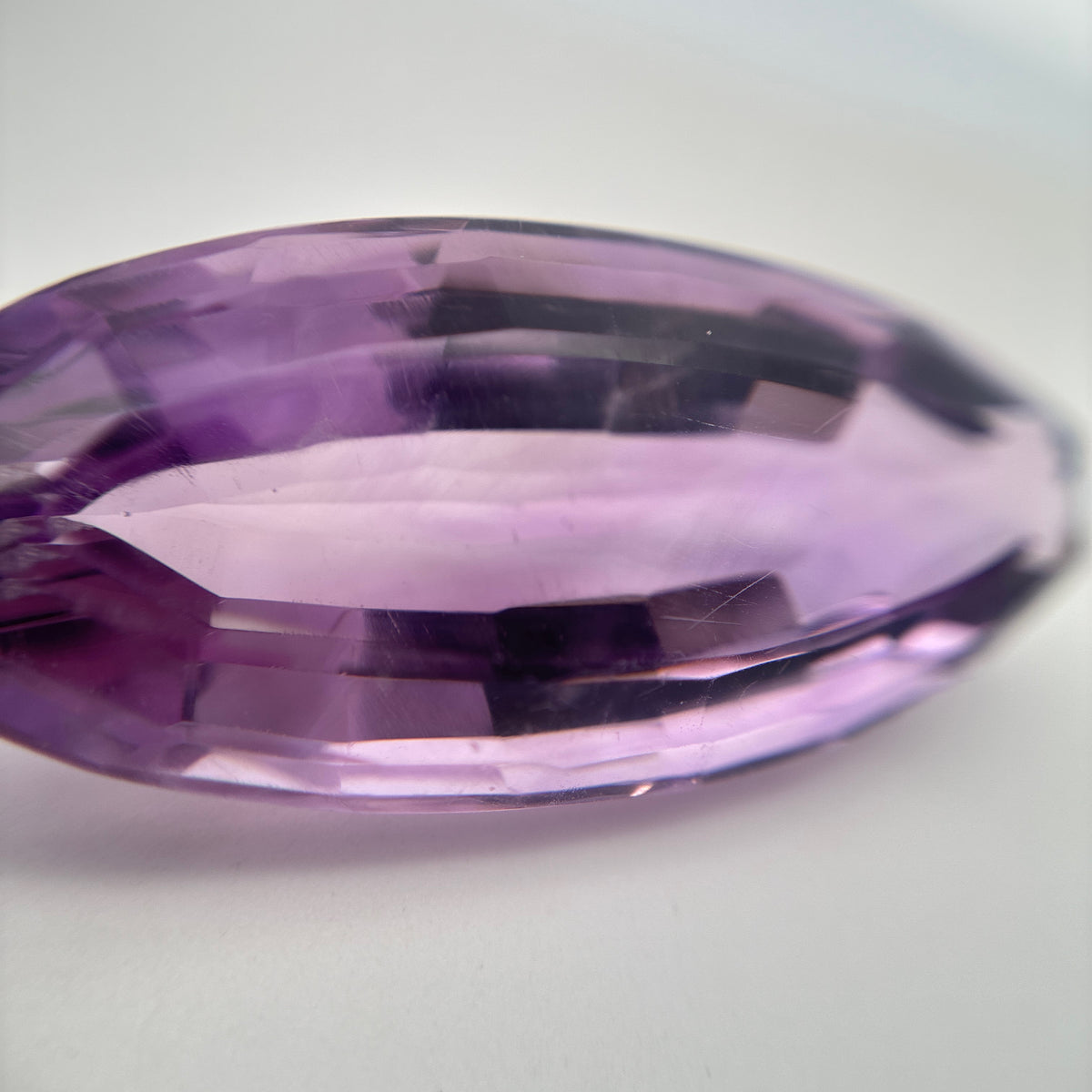 37 carat Imperfect Amethyst, 35x15.7mm Elongated Oval cut