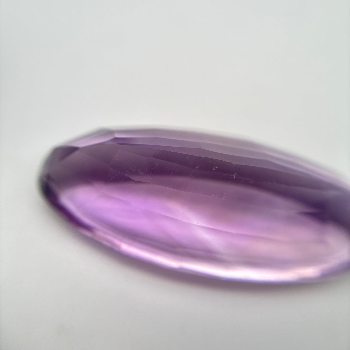 37 carat Imperfect Amethyst, 35x15.7mm Elongated Oval cut