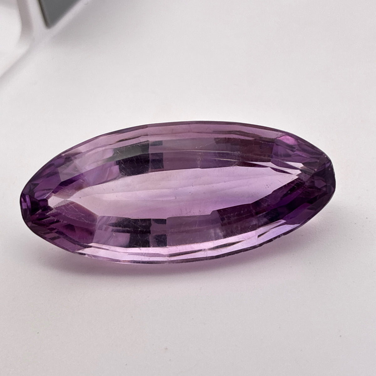 37 carat Imperfect Amethyst, 35x15.7mm Elongated Oval cut