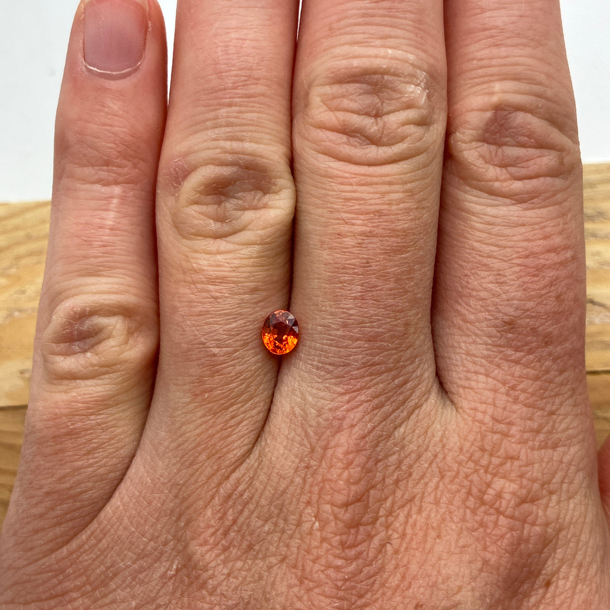 5x4mm Orange Sapphire, BE Treated 0.64 carat Corundum