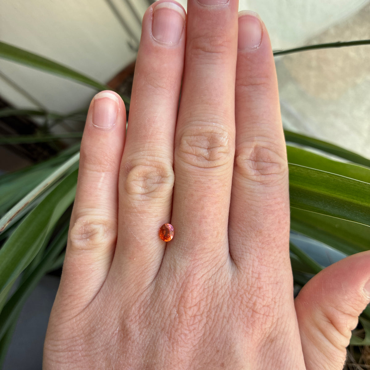 5x4mm Orange Sapphire, BE Treated 0.64 carat Corundum