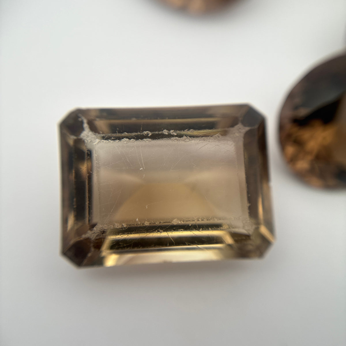 107 carat Lot of Smoky Quartz, Discount Damaged Brown Quartz, 8 pieces, Faceted, Recycled, Chipped and Worn, for Facet Rough