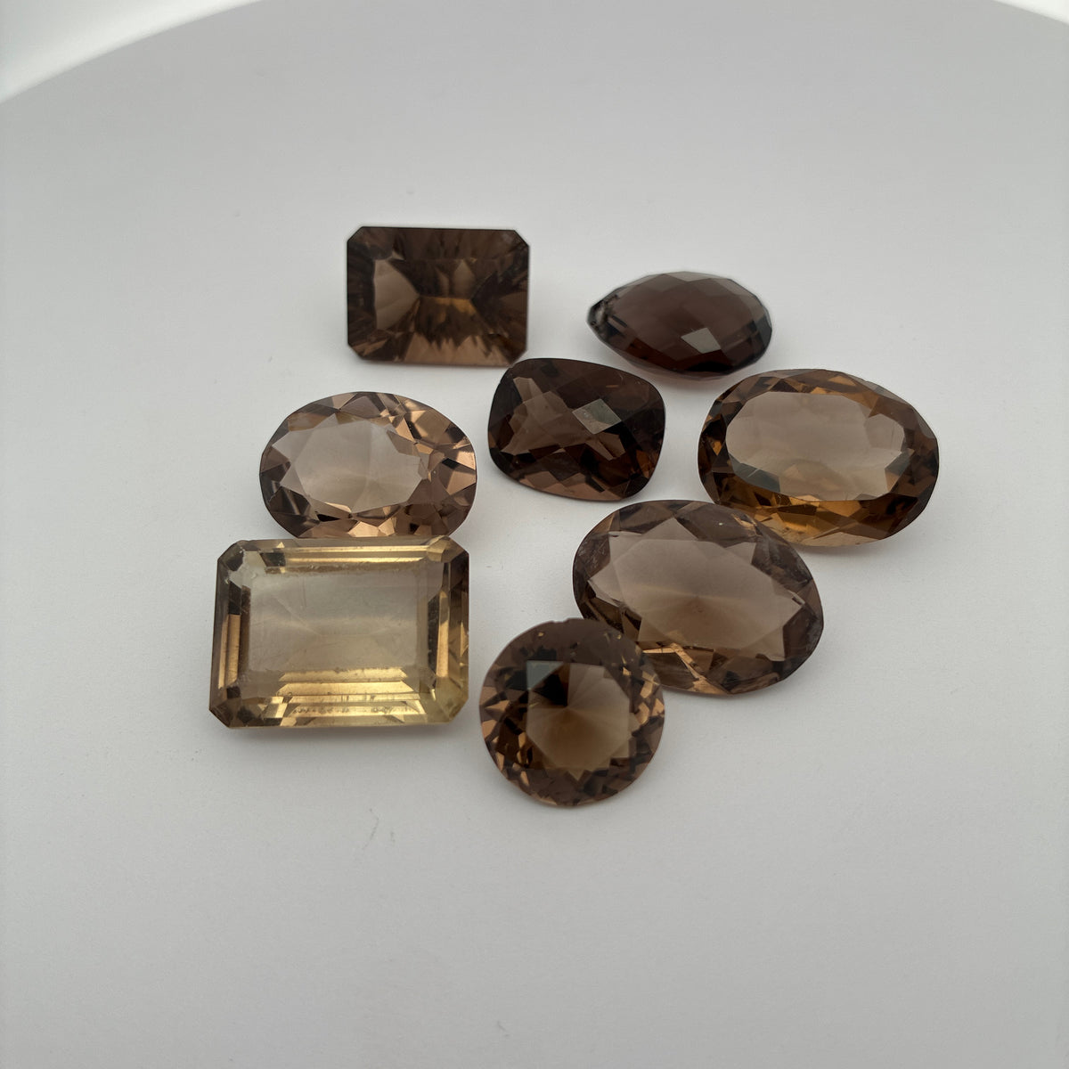 107 carat Lot of Smoky Quartz, Discount Damaged Brown Quartz, 8 pieces, Faceted, Recycled, Chipped and Worn, for Facet Rough
