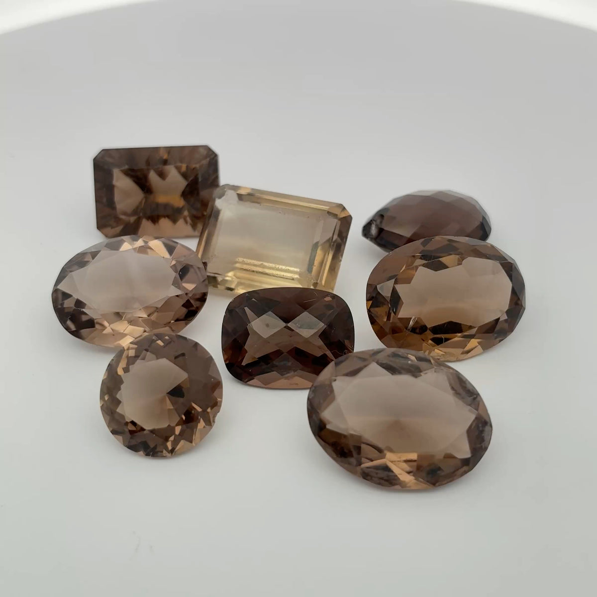 107 carat Lot of Smoky Quartz, Discount Damaged Brown Quartz, 8 pieces, Faceted, Recycled, Chipped and Worn, for Facet Rough