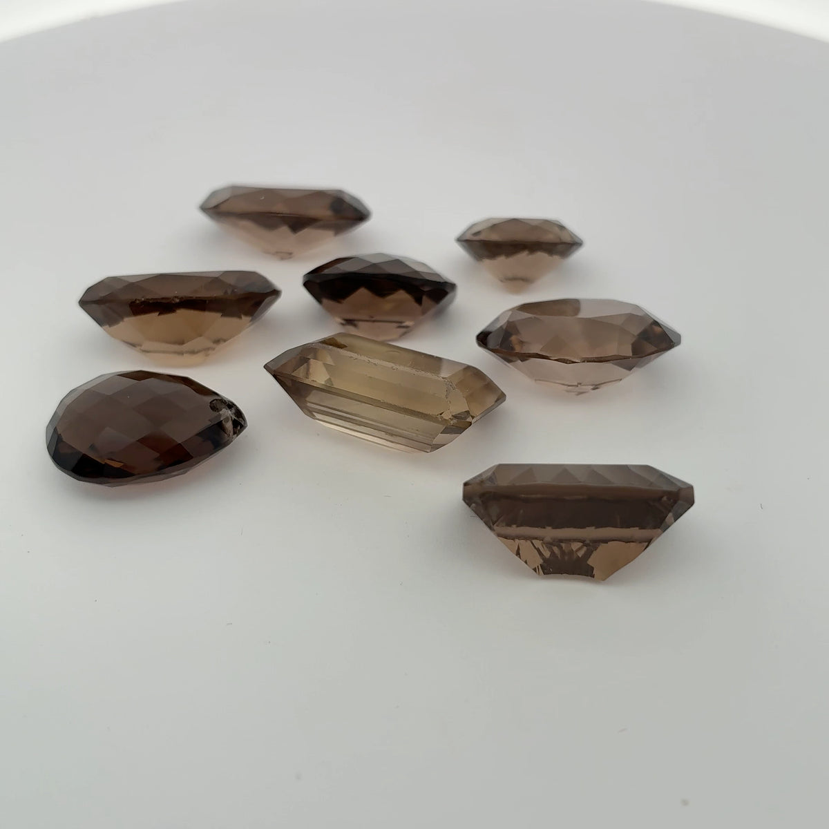 107 carat Lot of Smoky Quartz, Discount Damaged Brown Quartz, 8 pieces, Faceted, Recycled, Chipped and Worn, for Facet Rough