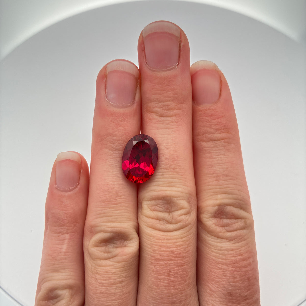 14x10mm Oval Cut Lab Created Red Loose Ruby, 7.77 carats