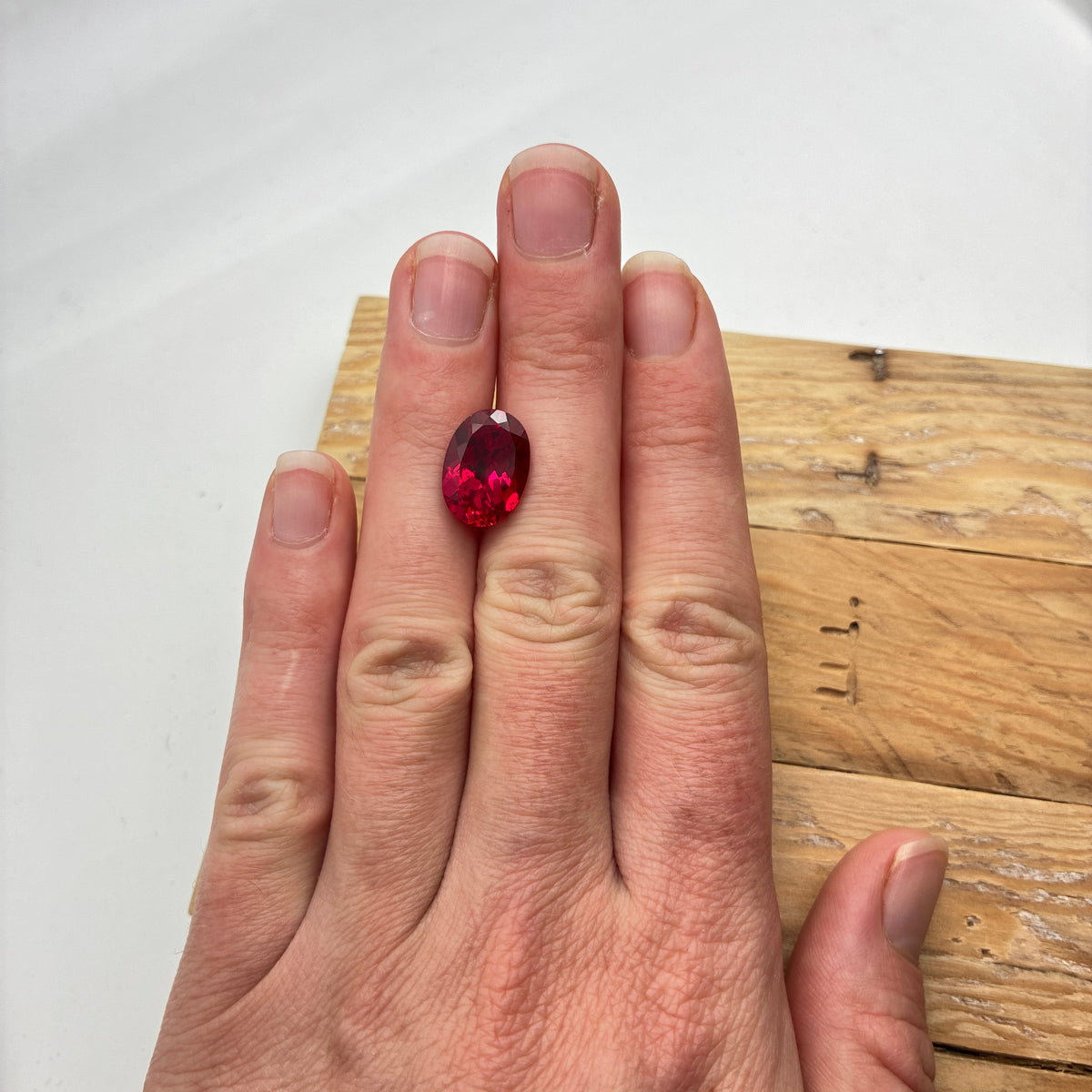 14x10mm Oval Cut Lab Created Red Loose Ruby, 7.77 carats