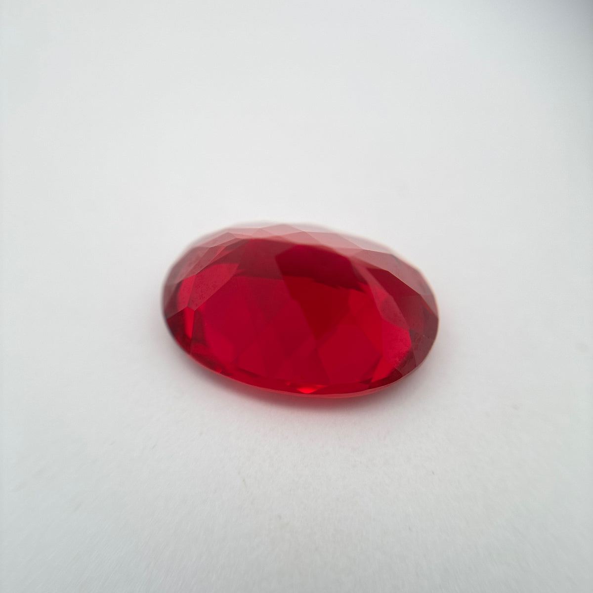 14x10mm Oval Cut Lab Created Red Loose Ruby, 7.77 carats