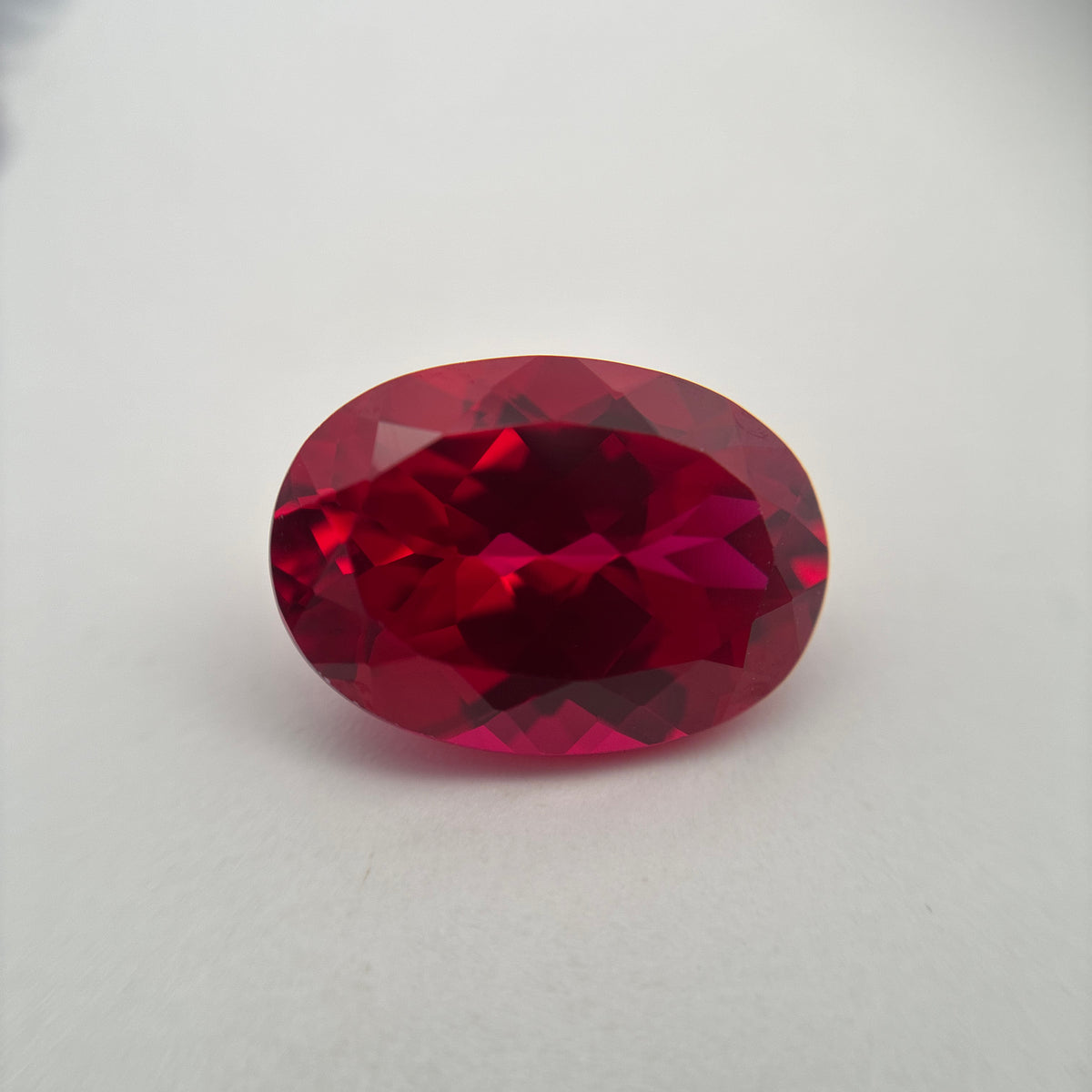14x10mm Oval Cut Lab Created Red Loose Ruby, 7.77 carats