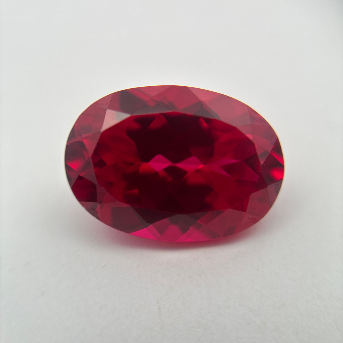 14x10mm Oval Cut Lab Created Red Loose Ruby, 7.77 carats