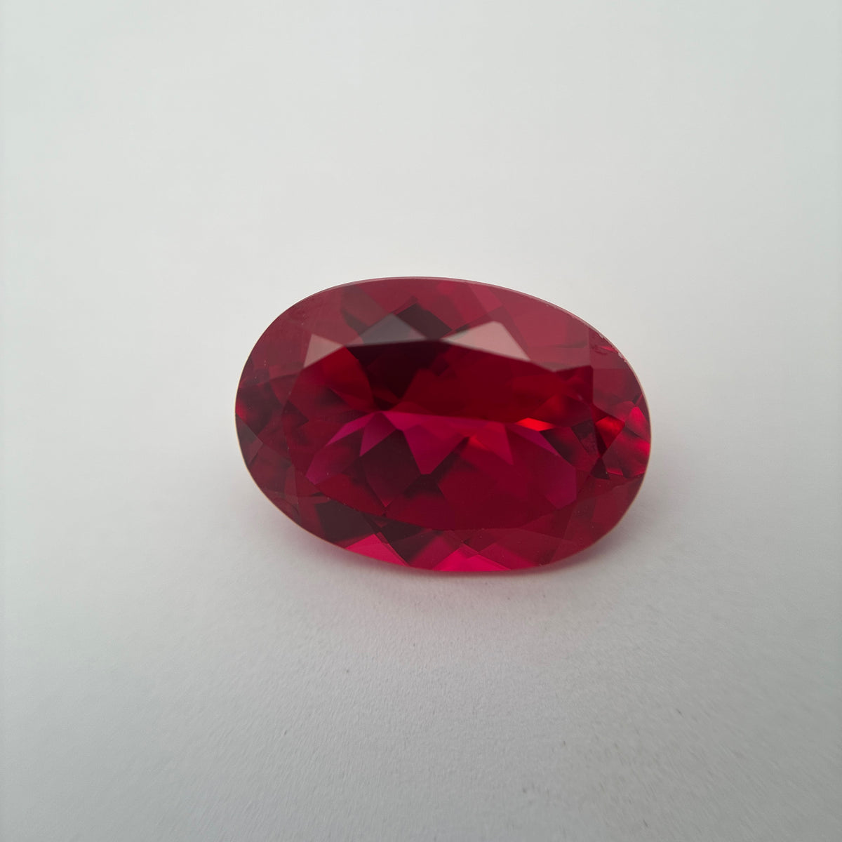 14x10mm Oval Cut Lab Created Red Loose Ruby, 7.77 carats