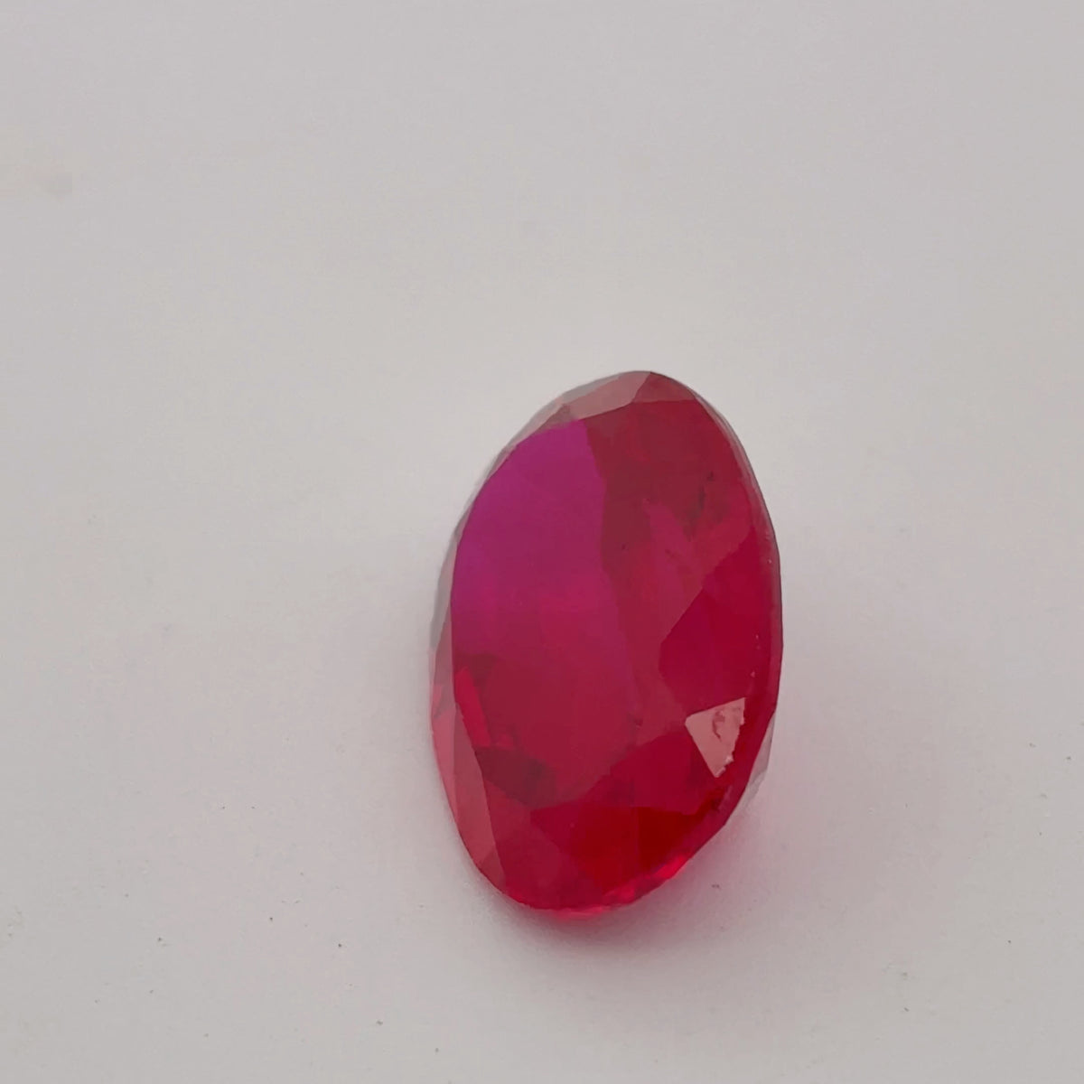 14x10mm Oval Cut Lab Created Red Loose Ruby, 7.77 carats