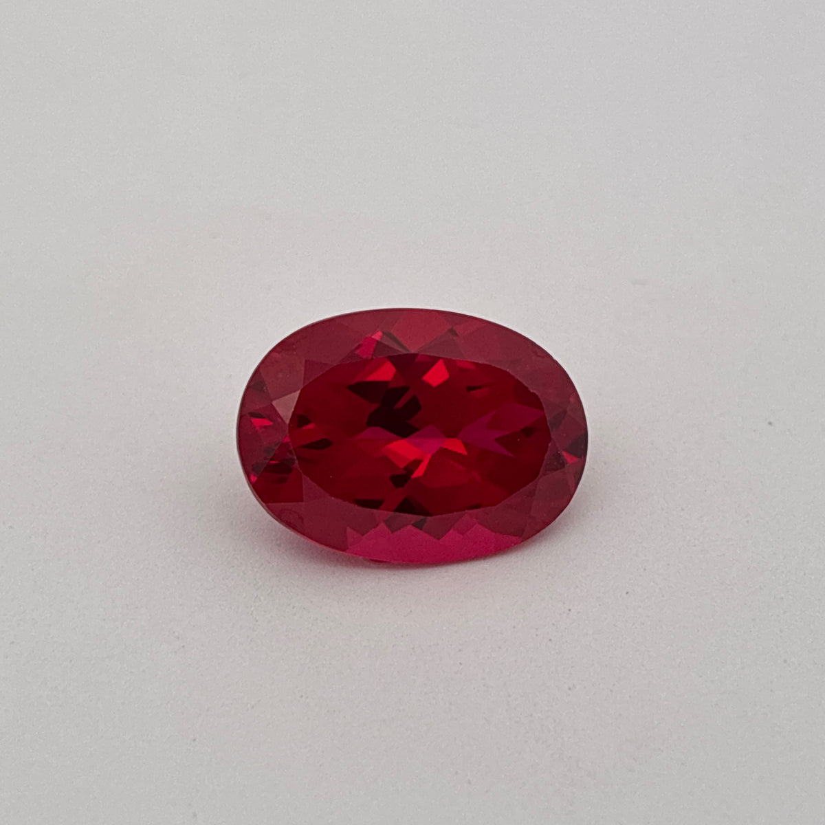 14x10mm Oval Cut Lab Created Red Loose Ruby, 7.77 carats