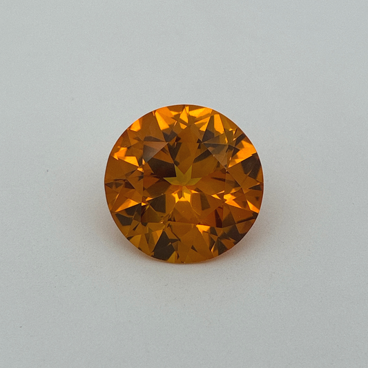 15.5mm Round Cut Orange Synthetic Sapphire , 15 carats