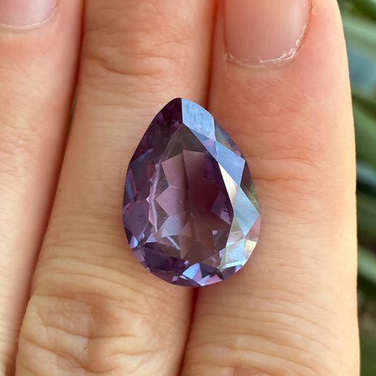 19x14mm Pear Cut Lab Sapphire, Synthetic Purple Gemstone
