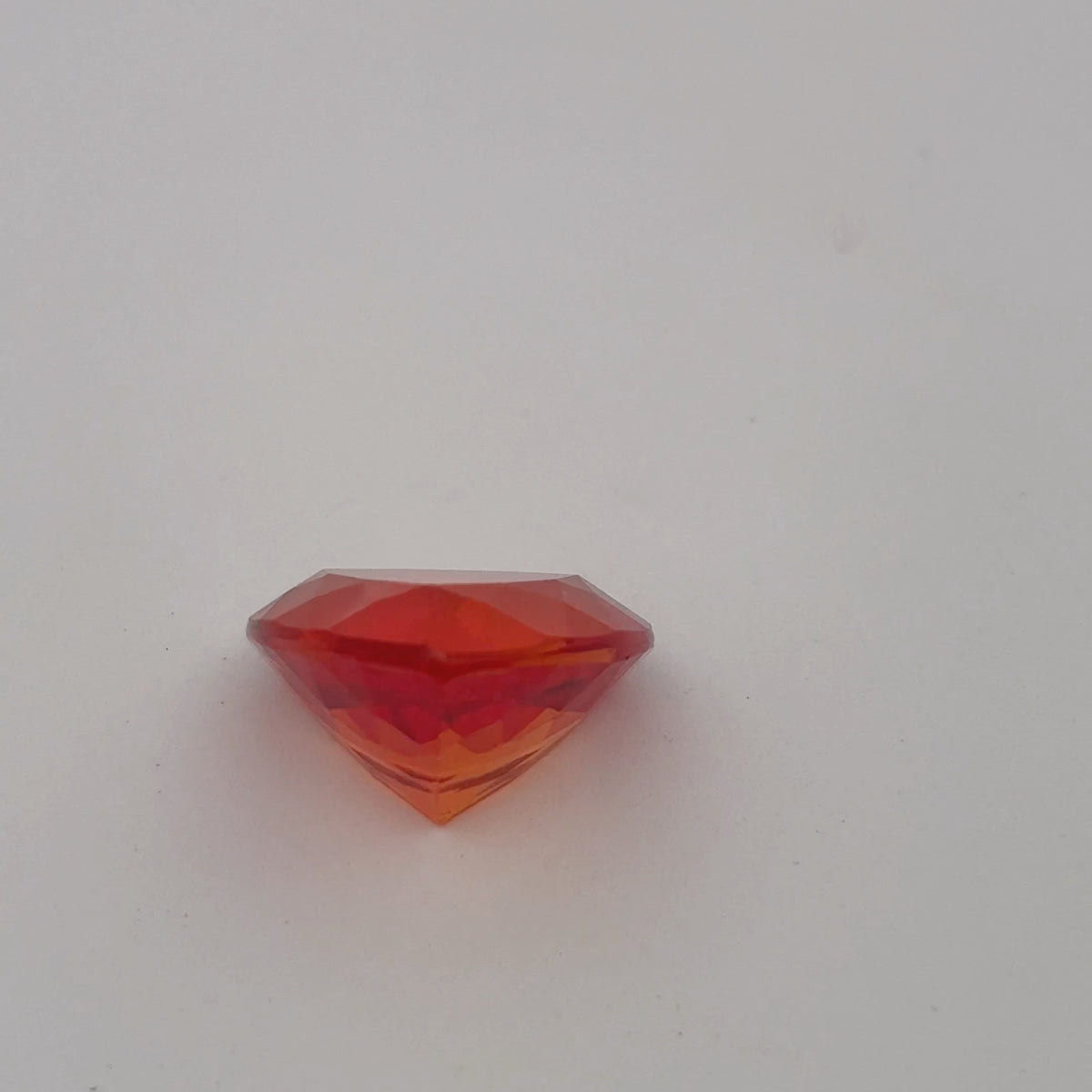 12mm Fiery Orange Lab Sapphire 7 carat, Trillion Cut Loose Gem
