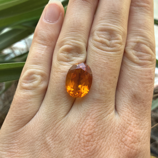16x12mm Orange Synthetic Citrine, 9 carat Lab Created Loose Gemstone