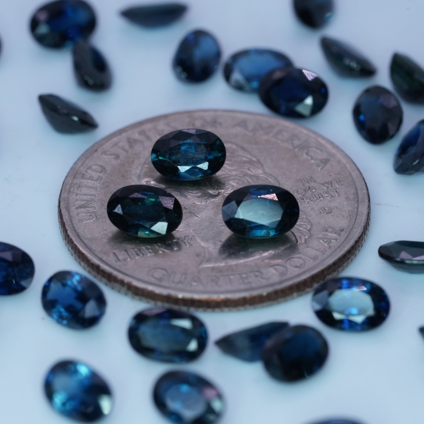 ONE Greenish Blue Natural Sapphire 6x4mm Oval Cut