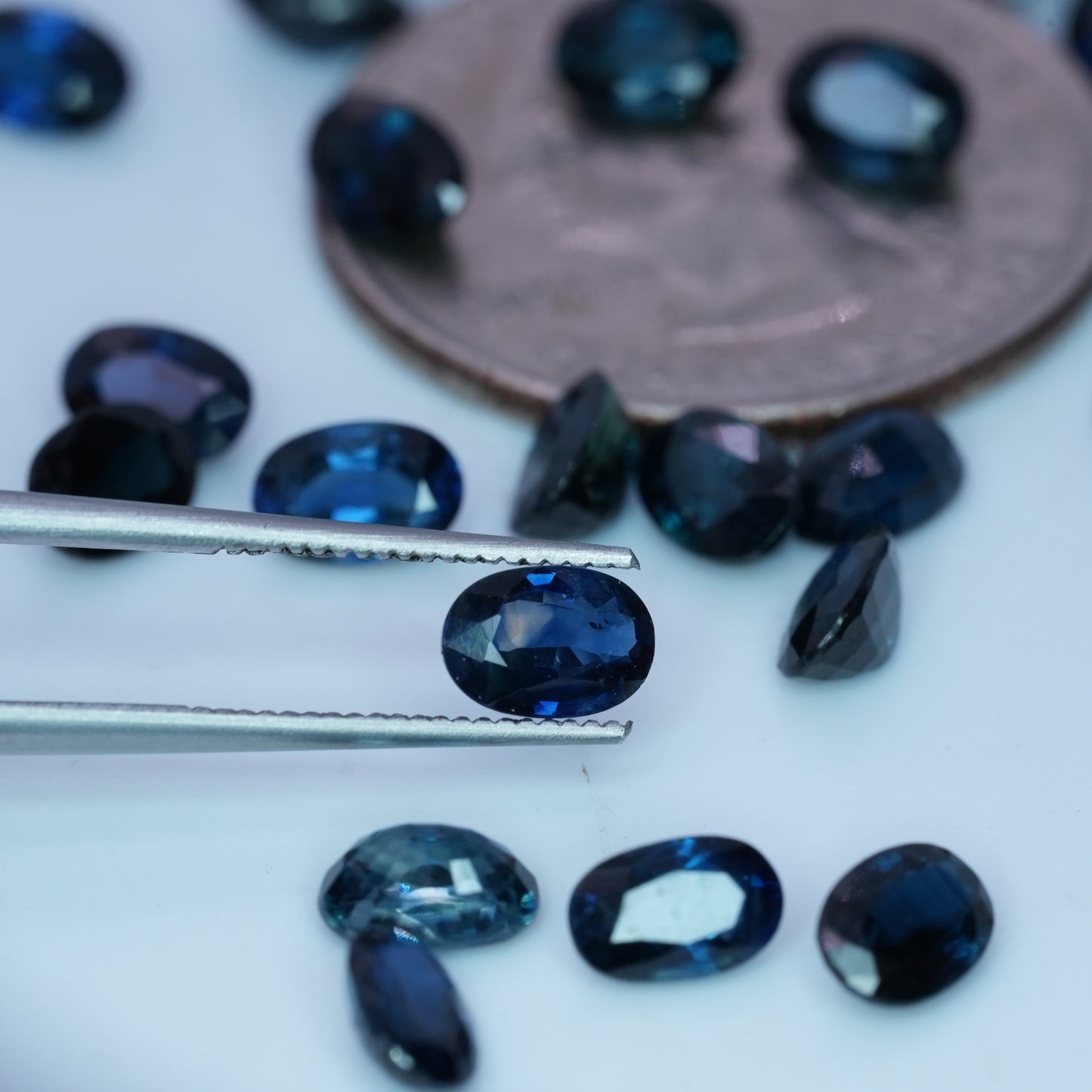 ONE Greenish Blue Natural Sapphire 6x4mm Oval Cut