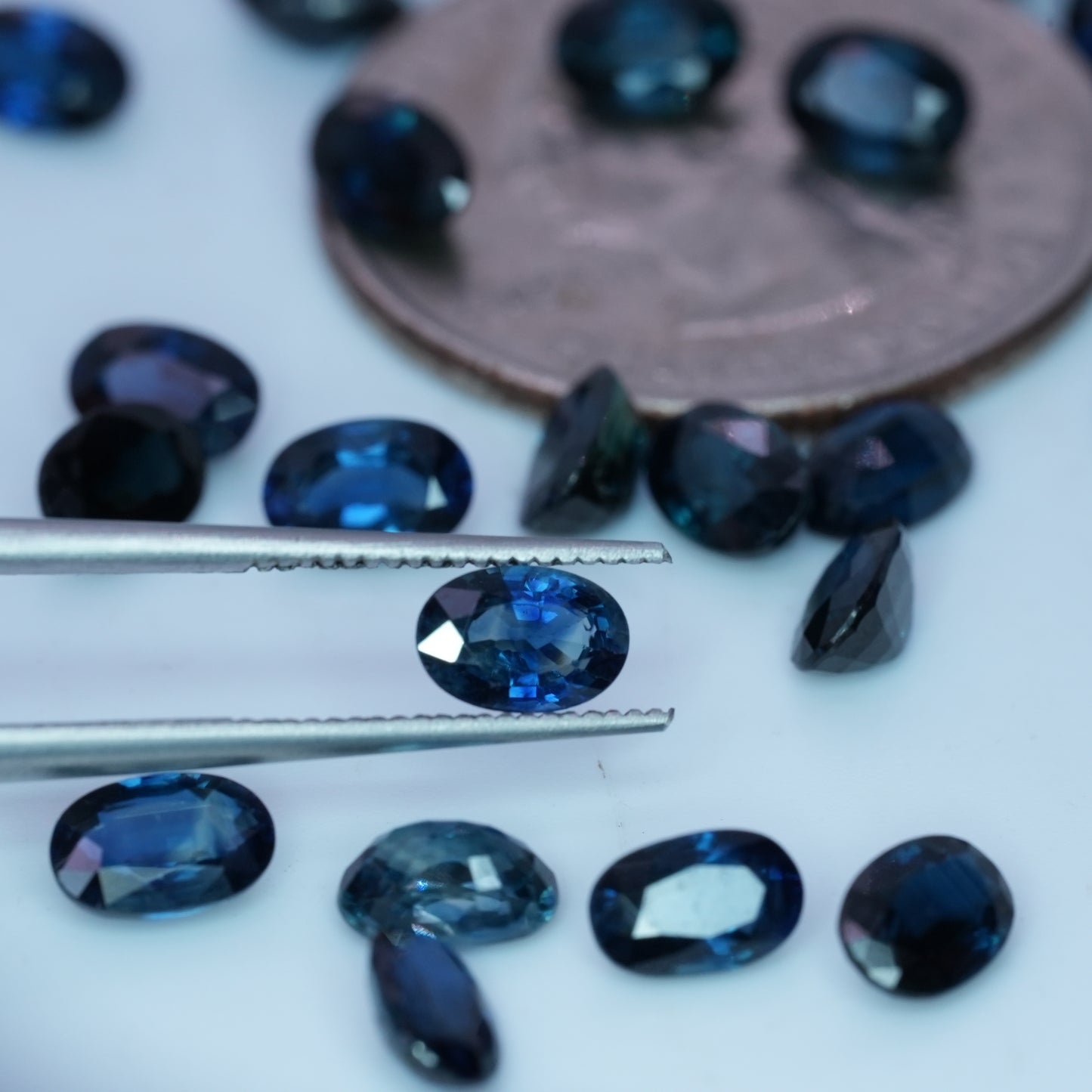 ONE Greenish Blue Natural Sapphire 6x4mm Oval Cut