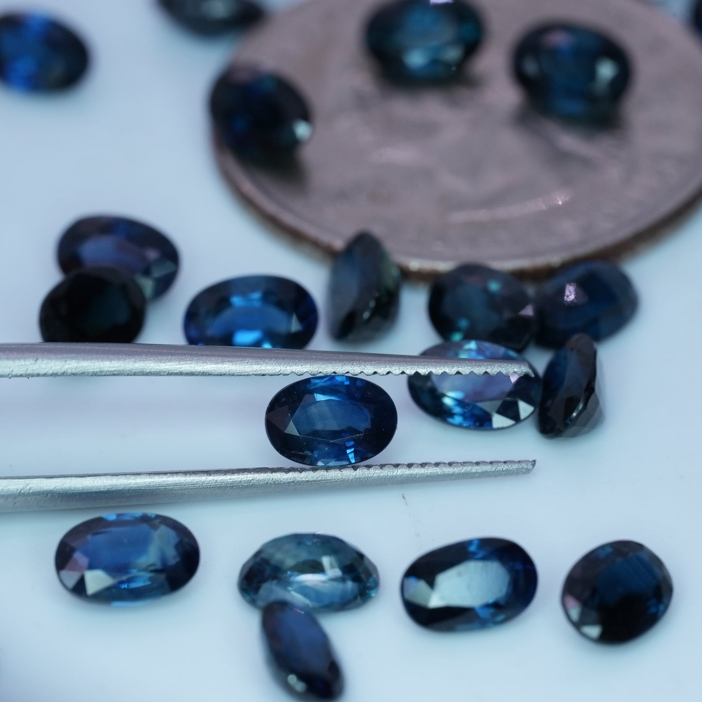 ONE Greenish Blue Natural Sapphire 6x4mm Oval Cut