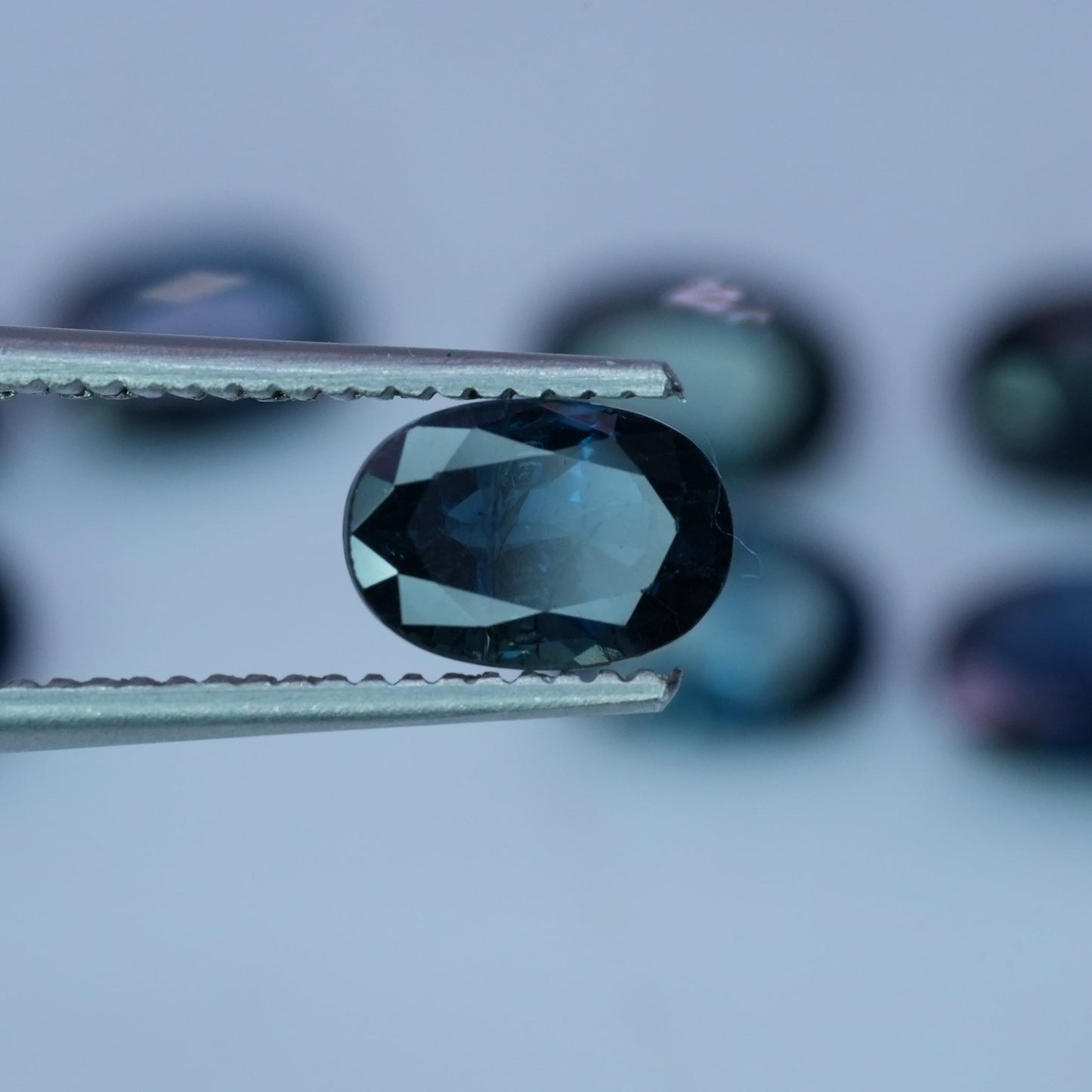 ONE Greenish Blue Natural Sapphire 6x4mm Oval Cut